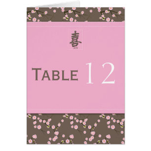 Carte Numéro de table Cherry Blossom