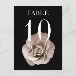 Carte Numéro de table de banquet Champagne et Rose