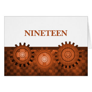 Carte Numéro de table des engrenages Steampunk, or