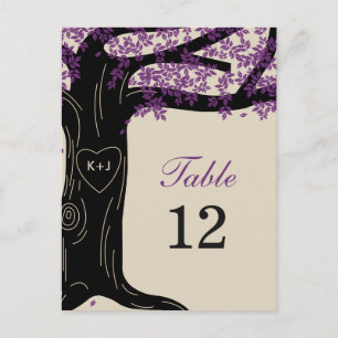Carte Numéro de table du Mariage de chêne