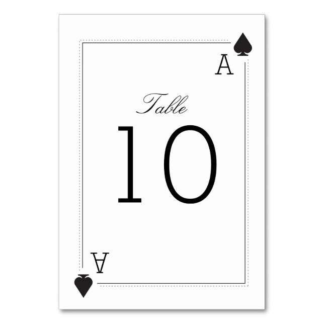 Carte Numéro de table Mariage Casino - Pique (Par défaut)