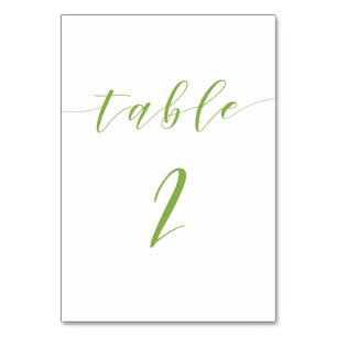 Carte numéro de table mariage de script moderne 2