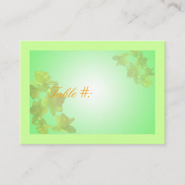 Carte numéro de table mariage, fleurs de tulipe ja (Devant)
