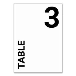 Carte Numéro de table simple en lettres vives