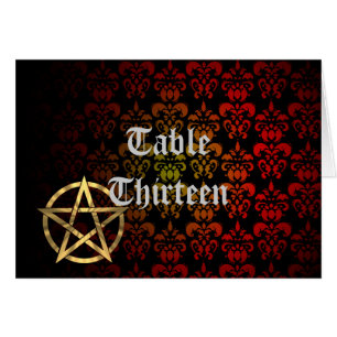 Carte numéro de table Wiccan Pentacle