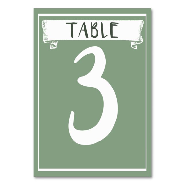 Carte Numéro de tableau - 3 (Par défaut)