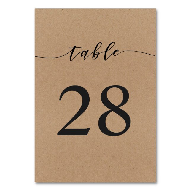 Carte Numéro de tableau | Élégante Calligraphie Ha (Par défaut)