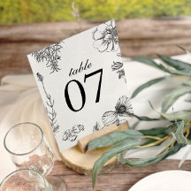 Numéro de tableau vintage du Mariage botanique mon