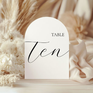 Carte numéro dix de table
