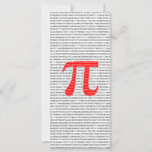 Carte Numéro rouge d'origine pi jour symbole mathématiqu