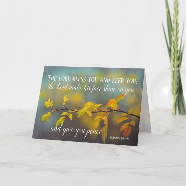 Carte Numéros 6:24-26 Le Seigneur vous bénisse et vous g (Devant)