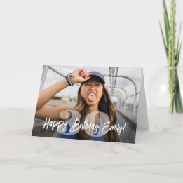 Carte Numéros gras superposition photo Joyeux script d'a