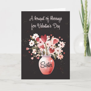 Carte Nun Saint Valentin religieux Bouquet de bénédictio