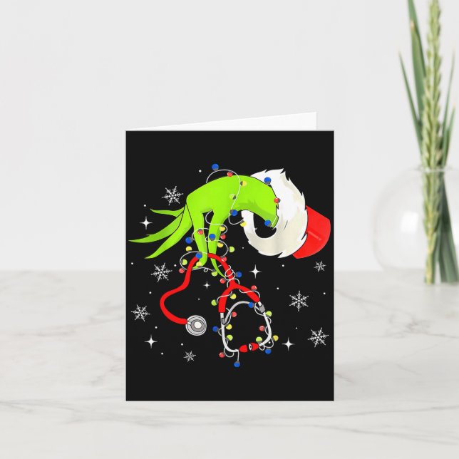 Carte Nurse Christmas Stethoscope Nurses Xmas Pajamas Sa (Devant)