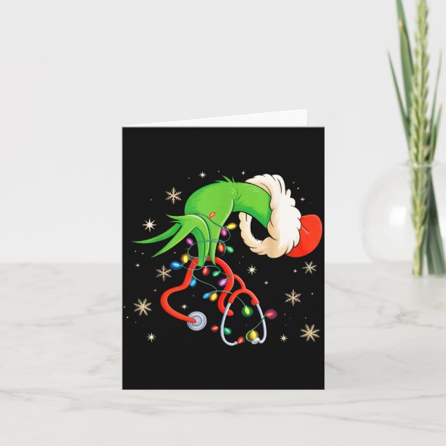 Carte Nurse Christmas Stethoscope Nurses Xmas Santa Wome (Devant)