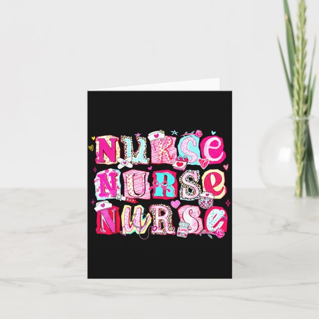 Carte Nurse Valentines Stethoscope Valentine Nursing Gir (Devant)