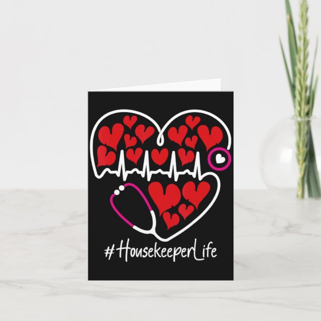 Carte Nursing Stethoscope Heart Housekeeper Valentines  (Devant)