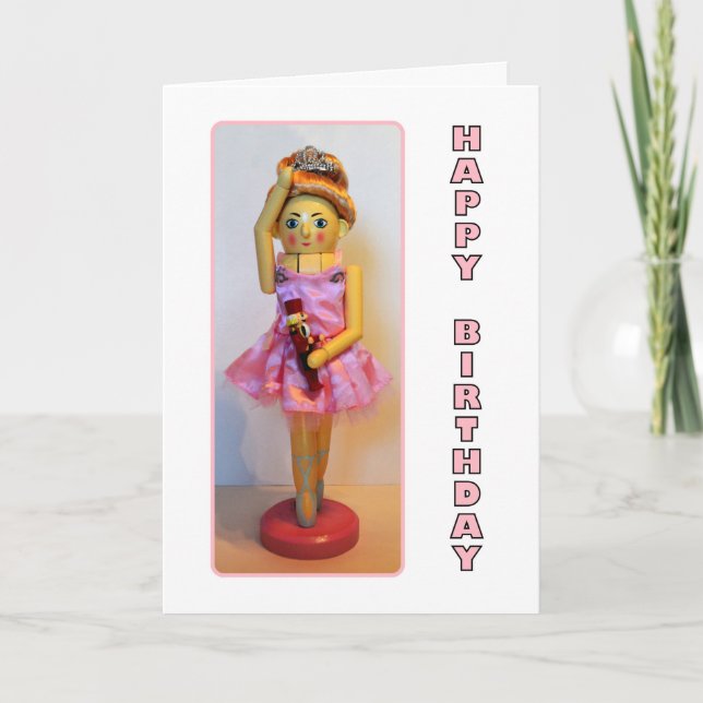 Carte Nutcracker Ballerina Joyeux anniversaire (Devant)