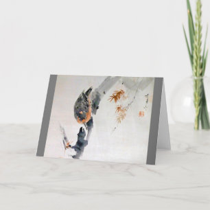 Carte Nuthatch Escalade Down a Tree, Watanabe Seitei