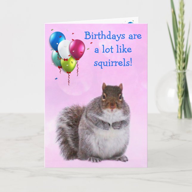Carte Nutty Squirrel Joie Anniversaire (Devant)