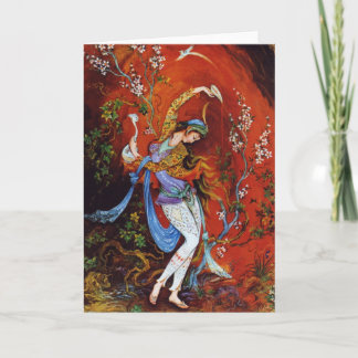 Carte Nymphe de danse miniature perse