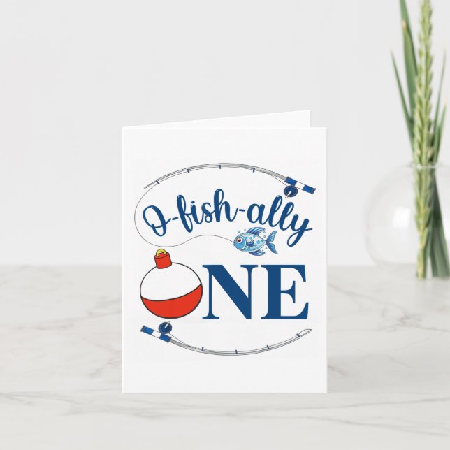 Carte O-fish-ally One Fishing Boy Premier anniversaire O (Devant)