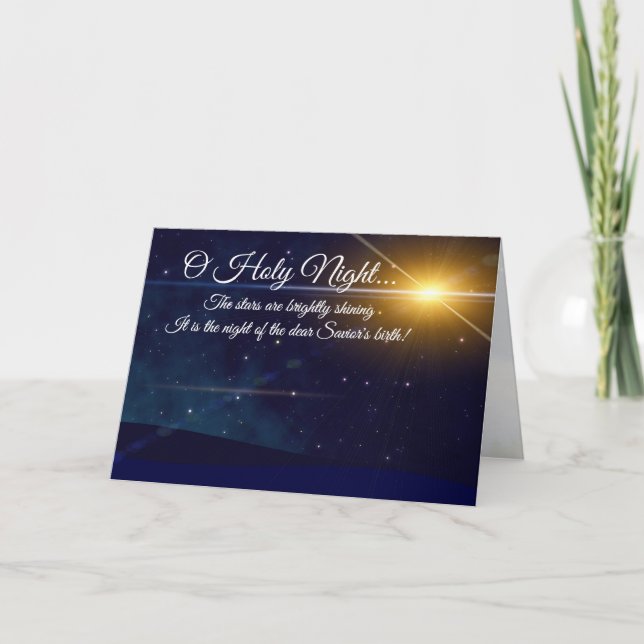 Carte "O Holy Night" Bien-aimée Noël Carol Holiday (Devant)