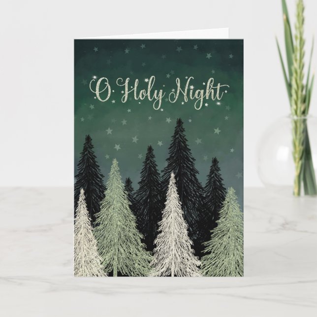 Carte O Saints arbres de nuit Stars Sky (Devant)