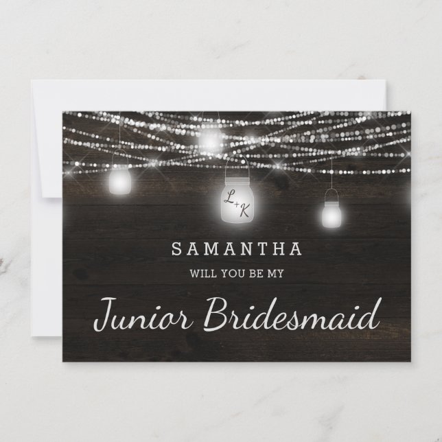 Carte Oak Ridge Rustic Be My Junior Bridesmaid Propositi (Devant)