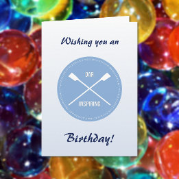 Carte Oar slogan inspirant et croisé oars anniversaire