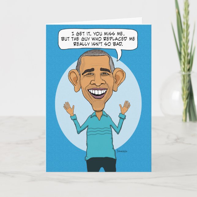 Carte Obama absent à l'anniversaire (Devant)