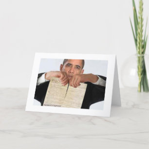 Carte Obama déchirant la constitution