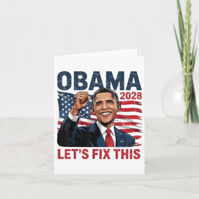 Carte Obama Vintage rétro patriotique 2028 (Devant)