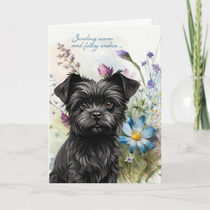 Carte Obtenez bien Affenpinscher Chien Fleur sauvage Gar