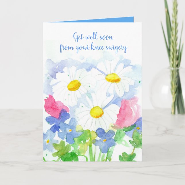 Carte Obtenez Bien Bientôt Chirurgie Du Genou Fleurs De  (Devant)
