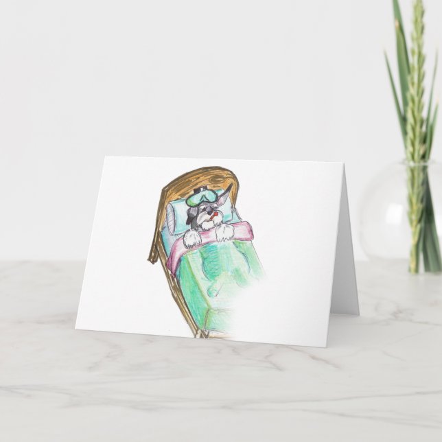 Carte obtenez bien bientôt : lit (Devant)