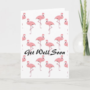 Carte Obtenez Bien Bientôt Pink Flamingo Patte