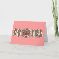 Obtenez bien Cowgirl & Barb Wire Card - Western