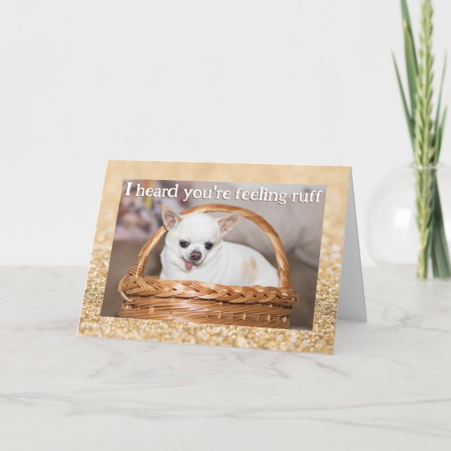 Carte Obtenez bien mignon chien chihuahua éclaboussure o (Devant)