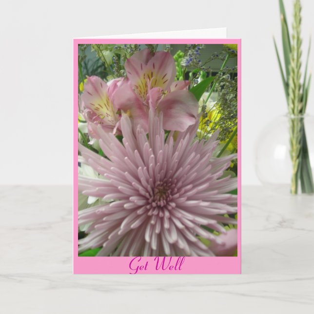 Carte Obtenez bien rose *personnaliser (Devant)