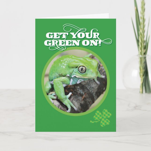 Carte Obtenez votre vert sur la grenouille du jour de St (Devant)
