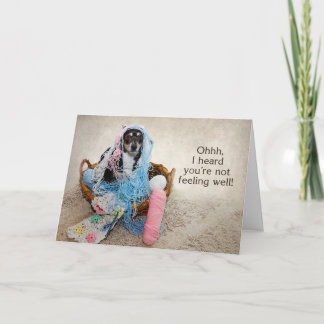 CARTE OBTENEZ-VOUS BIEN - HUMOUR - CHIEN EN YARN