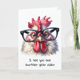 Carte Obtenir l'âge Humour d'anniversaire du coq