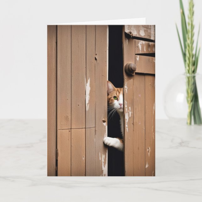 Carte Obtenir l'Anniversaire Chat d'Écorce (Devant)