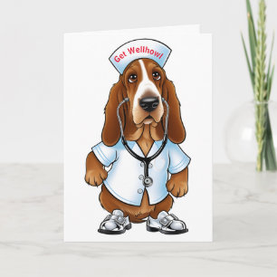 Carte Obtenir le basset Wellhowl en tenue infirmière