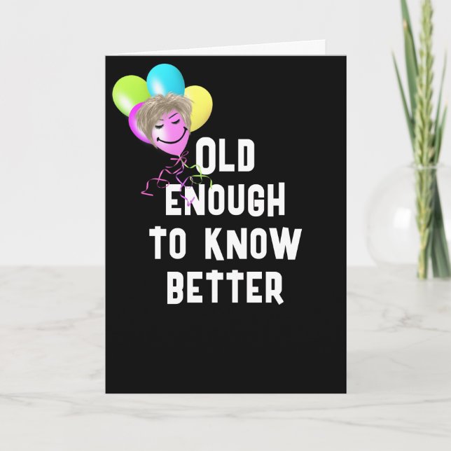 Carte Obtenir un Humour plus âgé avec des ballons (Devant)
