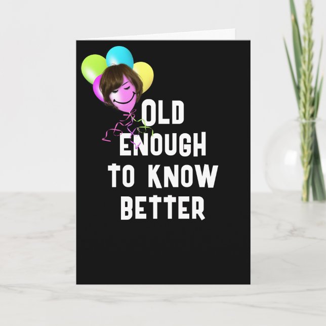 Carte Obtenir un Humour plus âgé avec des ballons (Devant)