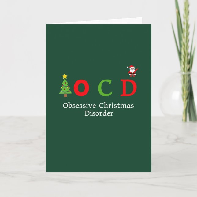 Carte OCD Obsessive Christmas Disorder Funny Holiday Pun (Devant)