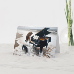 Carte Océan Seashore Pianiste Anniversaire