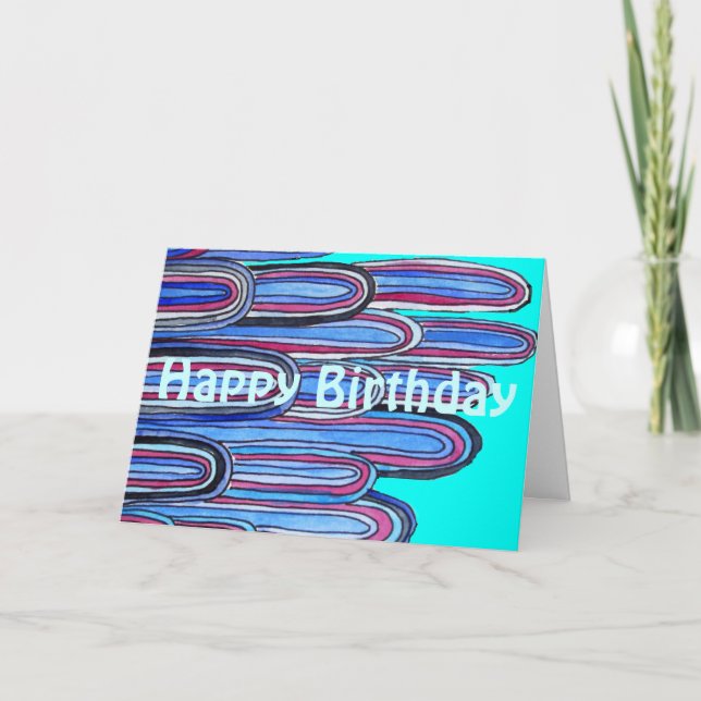 Carte Ocean Waves rétro Joyeux anniversaire (Devant)